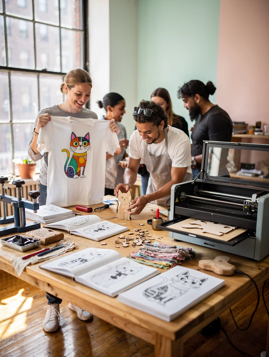 The Catastic Customs maker team inside their New York studio
